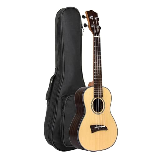 ウクレレ楽器 23 インチ 18 フレットソリッドスプルースボディコンサートウクレレキット 4 弦小型ギターバッグとアクセサリー付き