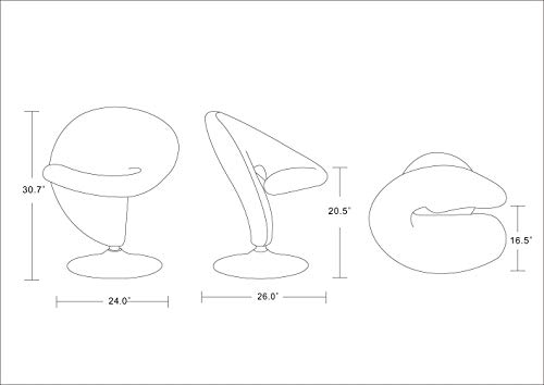 Sillón ergonómico Naranja con base cromada miniatura 4