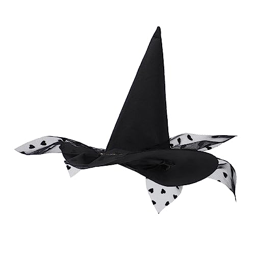 Alasum 1Pc Black Pet Witch Hat Creative Festival Headdress for Dogs Cats Comfortable Material Unique Design for Halloween Cosplay Parties Photography Prop Delicate Pet Accessory