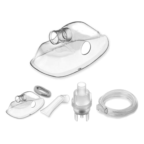 Kit Completo di Accessori Universali per Aerosol, Mascherine per Bambini e Adulti, Boccaglio, Coppa di Aerosol, Tubo d'aria 1,5 m - Pezzi di Ricambio per Compressori di Inalatori, AITX WK-03