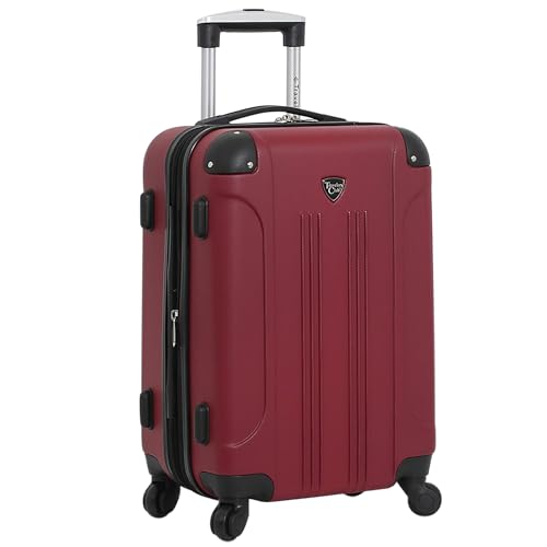 Image of Travelers Club Chicago Hardside Expandable Spinner Luggage, Rhubarb, 22 inch Carry-On