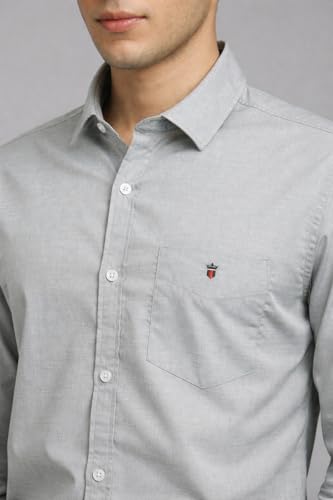 Image of Louis Philippe Men's Cotton Slim Fit Textured Fabric Soft Handfeel Full Sleeve Casual Shirt