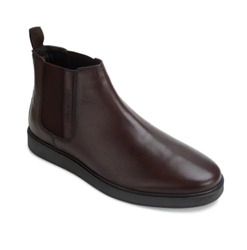 Image of Thomas Crick Men's Genuine Leather Chelsea Boots - Slip-On Dress with Elastic Gusset Ortho Footbed & Lightweight Anti-Slip Sole for Casual or Formal Wear