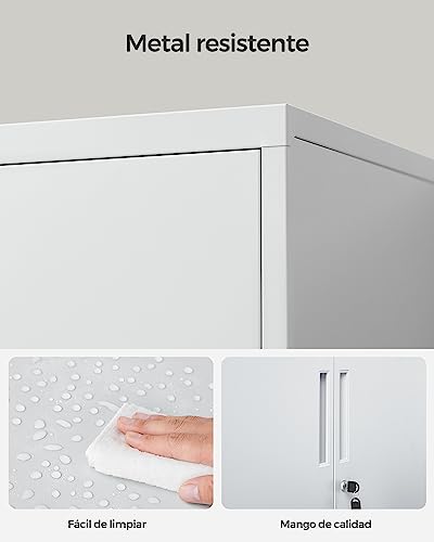 Armario multifuncional de acero gris con cerradura elegante 7