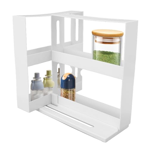 Sliding Spice Rack Organizer,2 Tiers Seasoning Spice Jar Rack Sto...