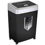 Bonsaii 15-Sheet Cross Cut Paper Shredder for Office, Heavy Duty Shredder for CD/Card, 30-Minute Working Time, 60dB Quiet Shredder with Jam Proof System, 18L Pullout Bin, C169-B