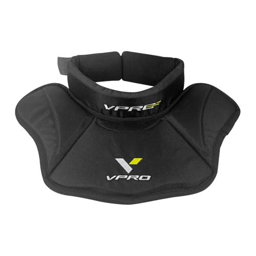VPRO Hockey Goalie Neck Guard - Ice Hockey Throat Protector Guard - Lightweight and Adjustable Collar for Adult & Youth Players (SR(Large))