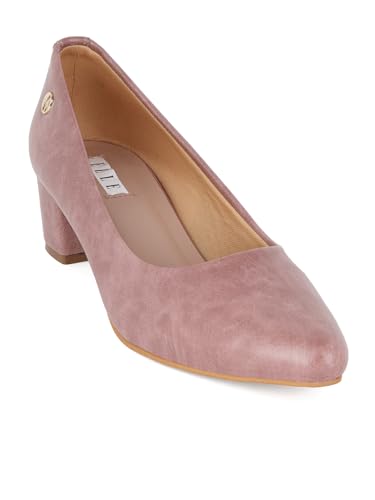 Image of ELLE Women's Textured Block Heel Slip-On Pumps