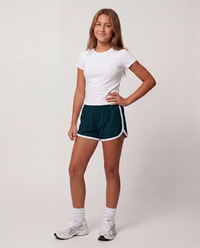 Image of Real Essentials 5 Pack: Girls' Dry-Fit Athletic Dolphin Shorts for Youth Kids Teens Running Gym Sports (Ages 4-16)