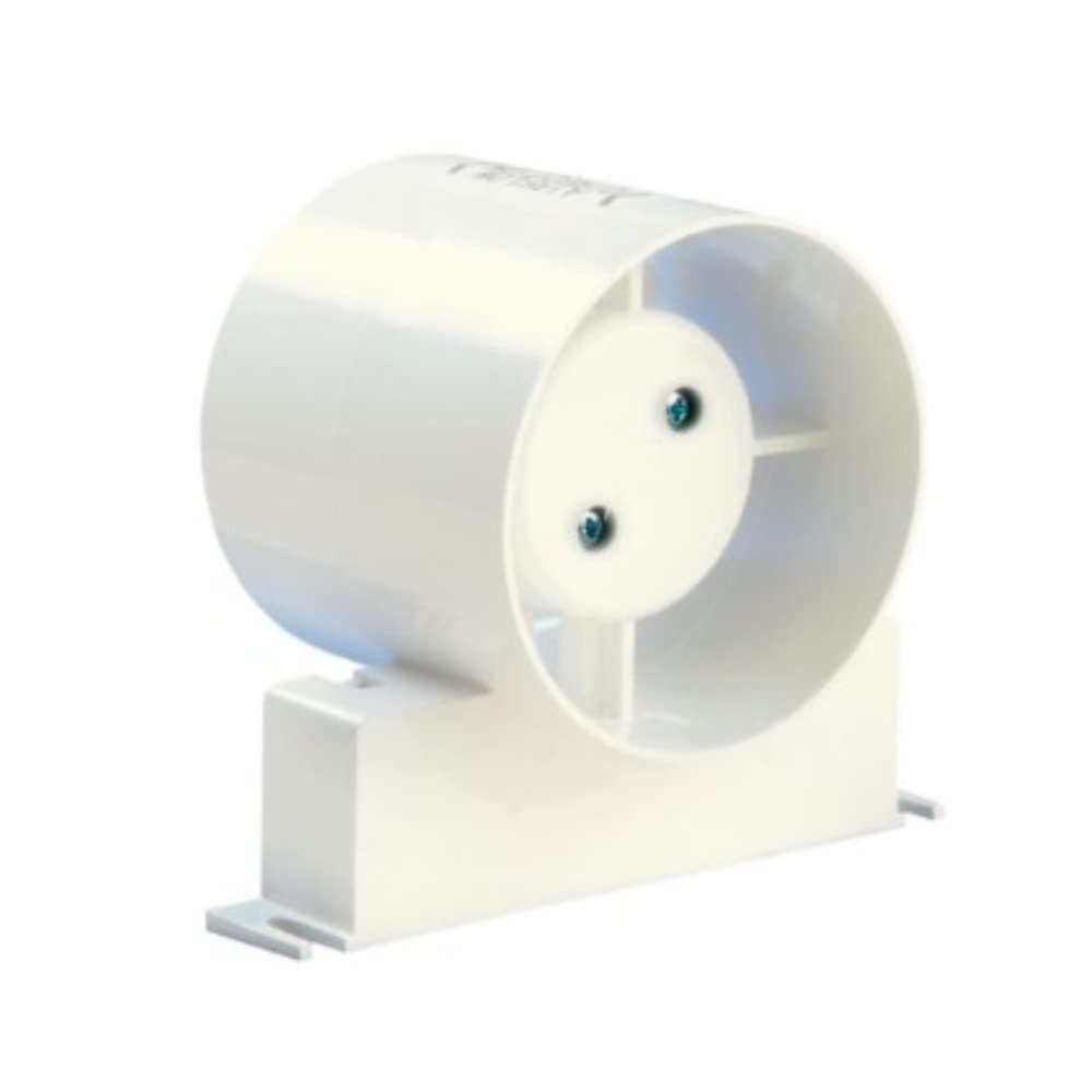 Manrose ID100S Shower In-Line Duct Fan with Bracket 100mm (Standard Model - NO TIMER), White, 9.5 cm x 15.4 cm x 12.5 cm