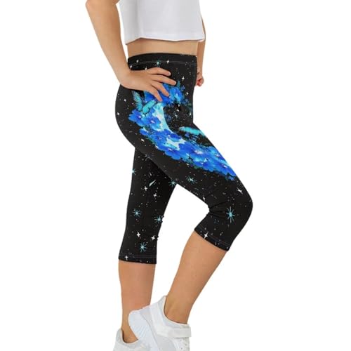 Capri Leggings for Kids Teen,Kids Spring Summer Cropped Pants High Waisted Yoga Tights for Casual Workout3
