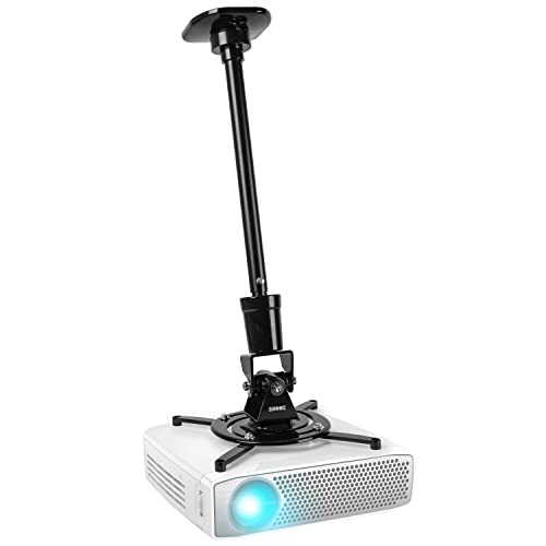 Duronic PB02XL Support pour Vidéoprojecteur Plafond | Rotatif 360° Inclinable 180° et Pivotant 180° | Charge maximale de 10 kg | Bras Extensible | Idéal pour Home Cinema présentations conférences