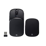 Digio2 無線 静音 5ボタン コンパクト マウス 充電式 スライドカバー BlueLED ブラック Z0512