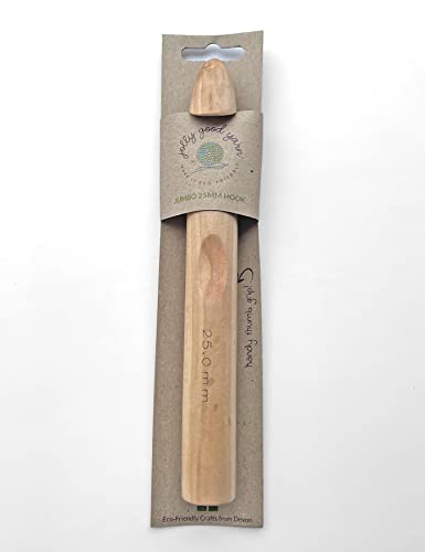 Jumbo Wooden Crochet Hooks, Thumb Grip, Smooth Light Wood, Eco-Friendly Packaging by Jolly Good Yarn (Jumbo 25mm Hook) - Image 2