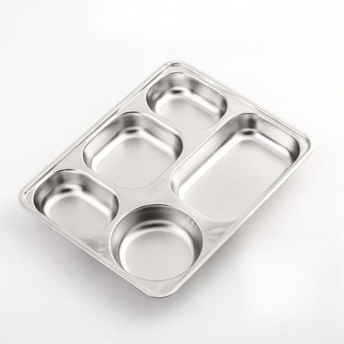 2個 ワンプレート 皿 ランチ アンパンマン 食器 ワン 皿 ステンレス ワン 仕切り皿 分割 フード トレイ 皿 おしゃれ 大人 子供 キャンプ用 バーベキュー ((大人用)大きめ浅型五目【蓋なし】)