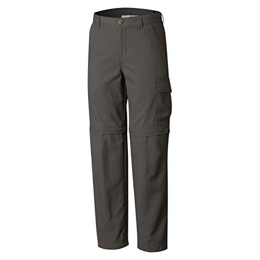 Columbia Youth Boys Silver Ridge III Convertible Sun Pants, Moisture Wicking, Grill, Large