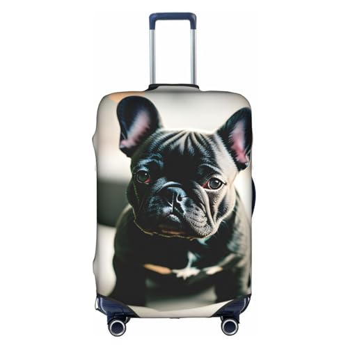 HJLUUFT Adorabile Bulldog Francese Copertura Protettiva Bagagli - TSA Approvato Valigia, Design Personalizzato per una Facile Identificazione, bianco, Medium