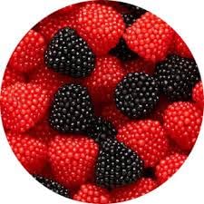 Berries Gummy Candy, Soft & Crunchy, Chewy Sweet Snacks Berry-Shaped Gummi Candy Share Size Red & Black Berry Fruit Flavor Pack of 4, Berries