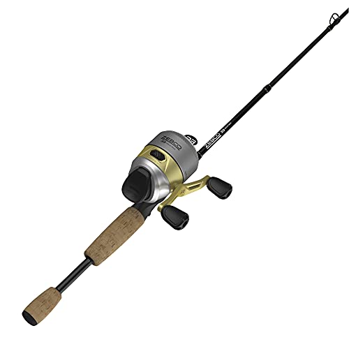 Zebco 33 Gold Spincast Reel and 2-Piece Fishing Rod Combo, Fiberg...