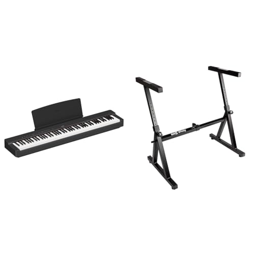 Yamaha P-225 Digital Piano, Schwarz & RockJam Heavy Duty Z