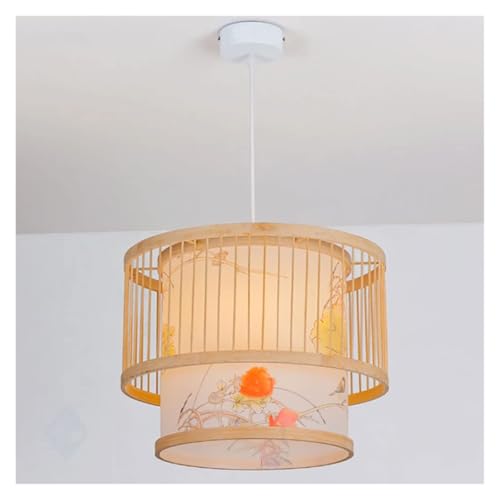 Lustre bohème en rotin 50cm pour salon et salle à manger chaleureuse