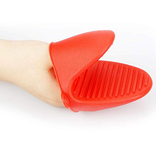 Acronde 3 Pairs Mini Oven Mitts Gloves Silicone Heat Resistant Cooking Pinch Mitts Potholder for Kitchen Cooking & Baking (Red, Blue and Green)