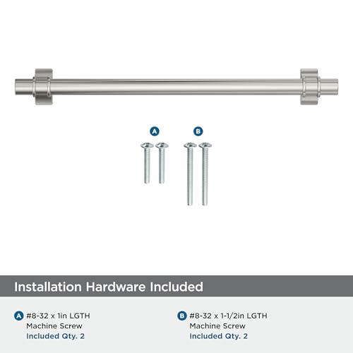 Image of Amerock Davenport 7-9 /16 inch (192mm) Center-to-Center Polished Nickel Cabinet Pull, BP36618PN