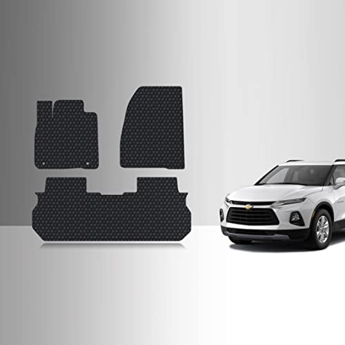 TOUGHPRO Floor Mat Accessories Set (Front Row + 2nd Row) Compatible with Chevrolet Blazer All Weather Heavy Duty (Made in USA) Black Rubber 2019 2020 2021 2022 2023