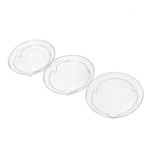 Rack de FritadeiraFryer Dehy 3PCS Conjunto de Rack de Fritadeira de Aço Inoxidável Redondo Empilháve