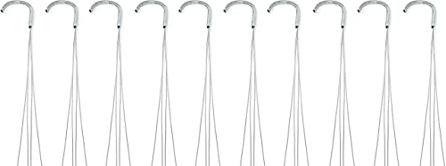 Iluvumorei 10 Pack 24" 4 Wire Steel Hook Hanger, Gardening Indoor Outdoor Patio Hanging Basket Use (10Pack 24" - 4 Wire) #TOP3