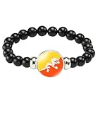 vmcoatdu Bhutan Flag Bracelet Elastic Rope Beaded Bracelet Support Your Country Travel Souvenir Gifts for Men Women (Bhutan)