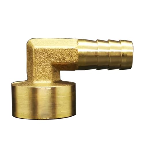 Conector BSP 1/2 hembra a manguera de 10mm en codo de laton de 90 grados para tuberia 2