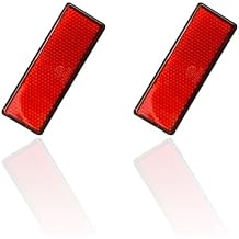 Dickno 2 PCS M6 x 1.0 Motorcycle Reflectors, Plastic Screw Mount Reflective Warning Reflector, Universal Motorbike Rear Safety Reflectors for Motorcycle, Bicycle, Scooter Rectangular Red 8732mm
