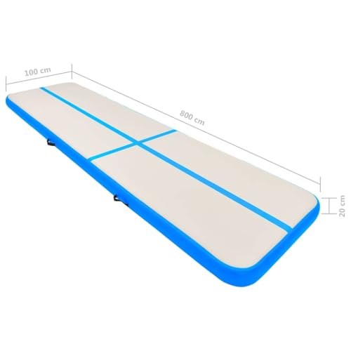 vidaXL Gymnastikmatte Aufblasbar mit Pumpe 800x100x20cm Blau - 9