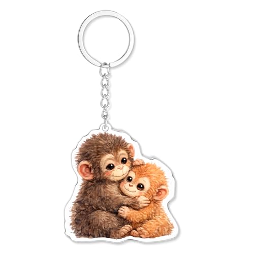 Nosiny Chaveiro de acrílico para macacos, 6,6 cm, brinquedo, mochila, presente emocional para amantes de animais