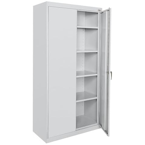 Sandusky Lee CA41361872-05 Classic Garage Storage Cabinet, Steel Utility Cabinet with Adjustable Shelves, 72"H, Dove Gray Cover