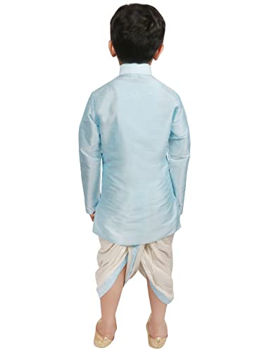 Image of SG YUVRAJ Boy's Raw Silk Kurta Dhoti Set