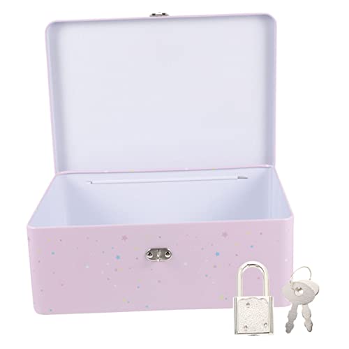 POPETPOP Caja De Hojalata Decorativa Almacenamiento Con Candado Armario Con Cerradura