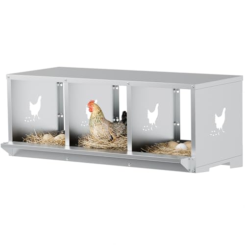 VEVOR Pondoir à Poules 10 Compartiments Boîte En Métal Avec Nichoirs Inclinés | VEVOR FR - 3
