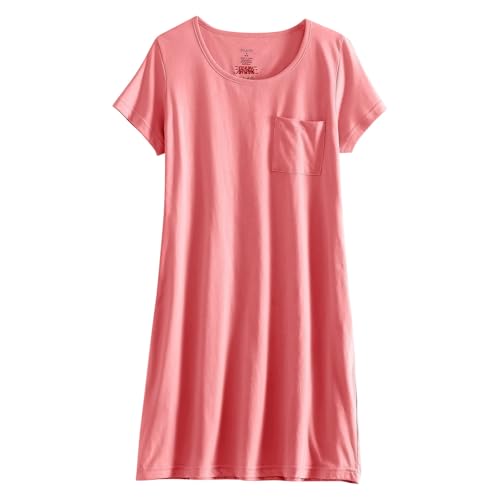 Image of PNAEONG 3 Pack Women's Cotton Nightgown Short Sleeve Shirt Print Sleepdress