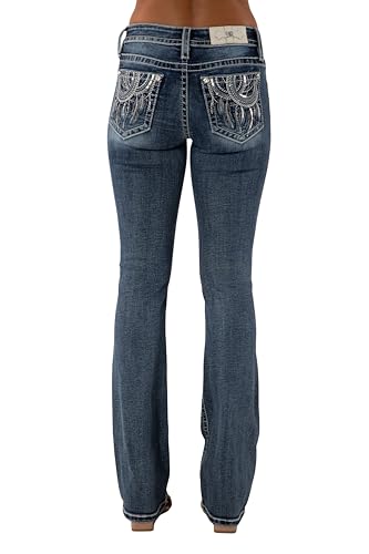 Miss Me Women's Dreamcatcher Embroidered Mid-Rise Bootcut Jeans