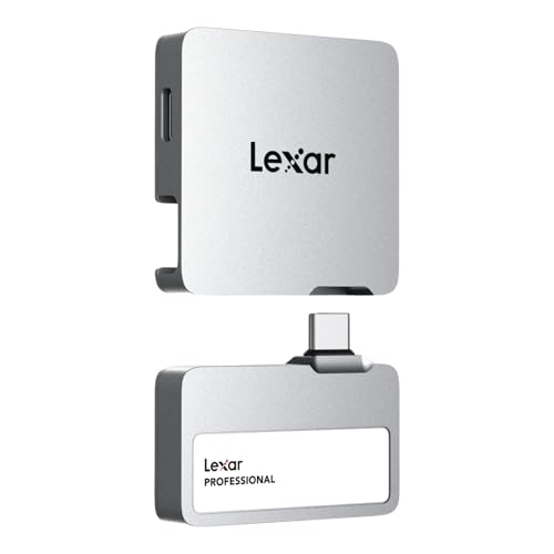 Lexar Professional Go Portable SSD with HUB 2To, Ultra-Compact, supporte Apple ProRes, jusqu'à 1050MB/s en Lecture et 1000MB/s en écriture, USB 3.2 Gen 2,...