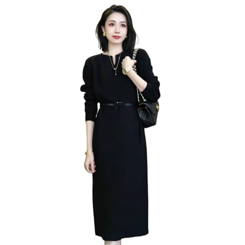 Robe en laine tricotée douce pour femme évitant le froid de l'automne