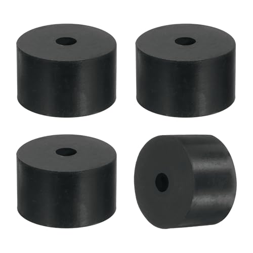 uxcell 4Pcs Thick Rubber Spacer, 2 Inch OD x 1/2 Inch ID x 1-3/16 Inch Thickness Round Rubber Bushings Anti Vibration Flat Spacer Washers for Home Industrial Machinery