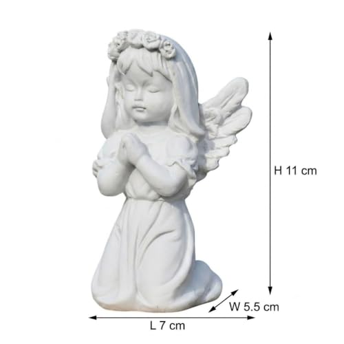 Image of Saugat Traders Praying Angel Statue for Home Decor Showpiece Bedroom, Living Room White Polyresin Figurine Decorative Sculpture Gifting Birthday, Housewarming, Christmas Gift