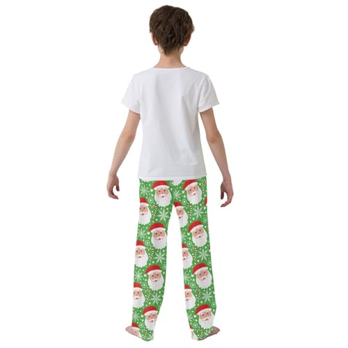 Boys' Pants Christmas Santa Cane Snowflake Long Bottoms Jogger Pants Elastic Waist Trousers with Pockets S-XL3