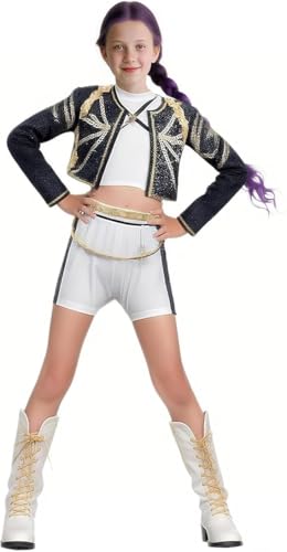 Halloween Demon Costumes Pop Singer Embroidery Coat Top Shorts Costume Dance Stage Outfit Set