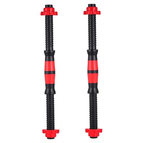 POPETPOP 2Pcs Dumbbell Bars with Spinlock Collars and Nuts Weight Lifting Handles for Strength Training Gym Workouts and Home Fitness Random Color