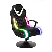 X-Rocker Fury RGB 2.1 Pedestal, Stereo Audio Console Gaming Chair - Neo Motion™ Sync App Controlled LED Lights, Bluetooth Connectivity, Wipe-Clean Faux Leather for Teens & Adults - Black