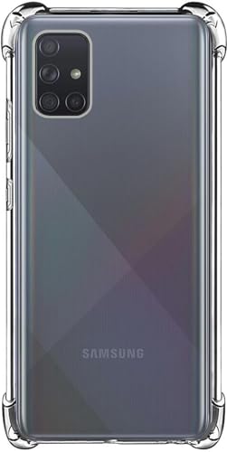 Image of BOXXO Flexible Back Cover for Samsung Galaxy A71 | Back Cover Transparent Clear Shockproof Case Four Corner Protection | Slim Protective Mobile Phone Cover for Samsung Galaxy A71
